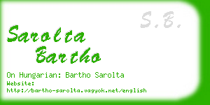 sarolta bartho business card